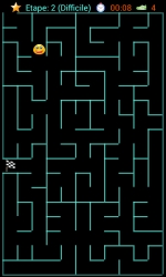 Capture d'écran du jeu de labyrinthe, niveau difficile